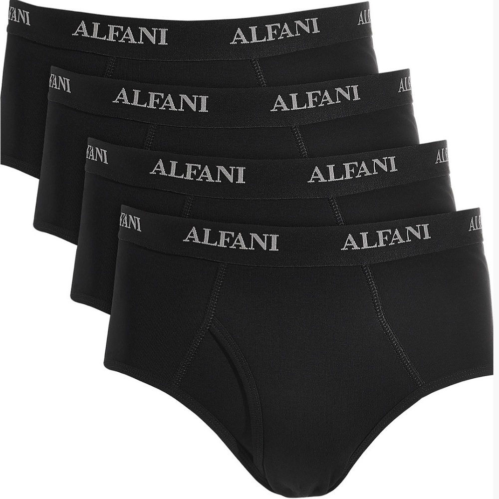 Alfani Men’s Black 100% Cotton Moisture Wicking Briefs Underwear 4 Pack XXL NWT